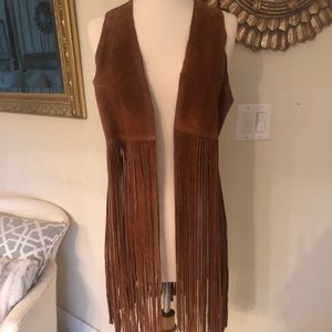 Mamie Ruth Vintage Hide Vest with Fringe